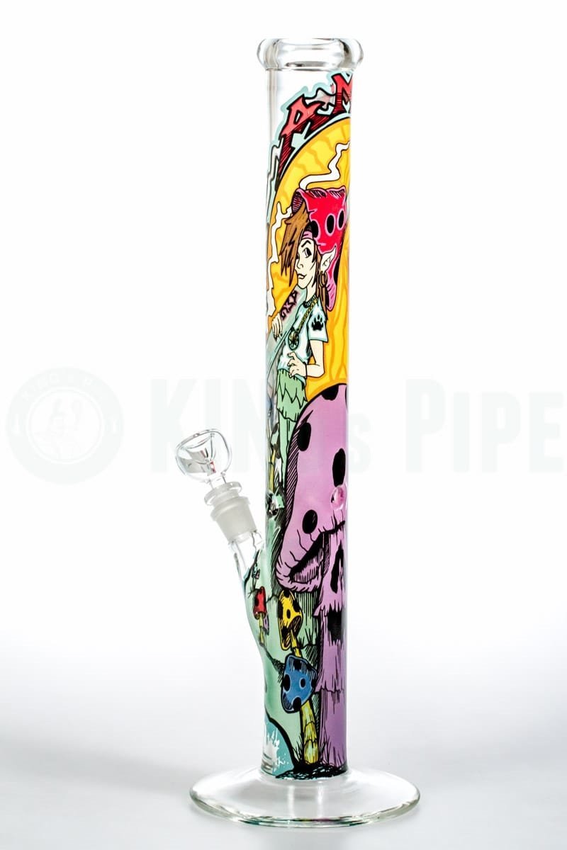 AMG Glass - 18 inch Straight Bong with Elves and Mushrooms