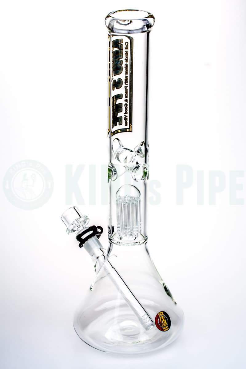 KING&#39;s Pipe Glass - 16 Inch Single Tree Perc Beaker Bong
