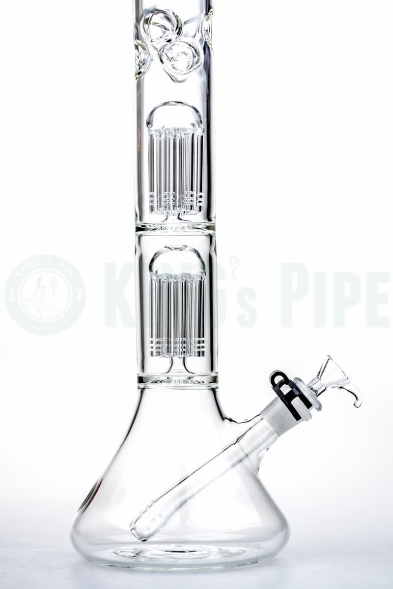 KING&#39;s Pipe Glass - 18’’ Double Tree Perc Beaker Bong