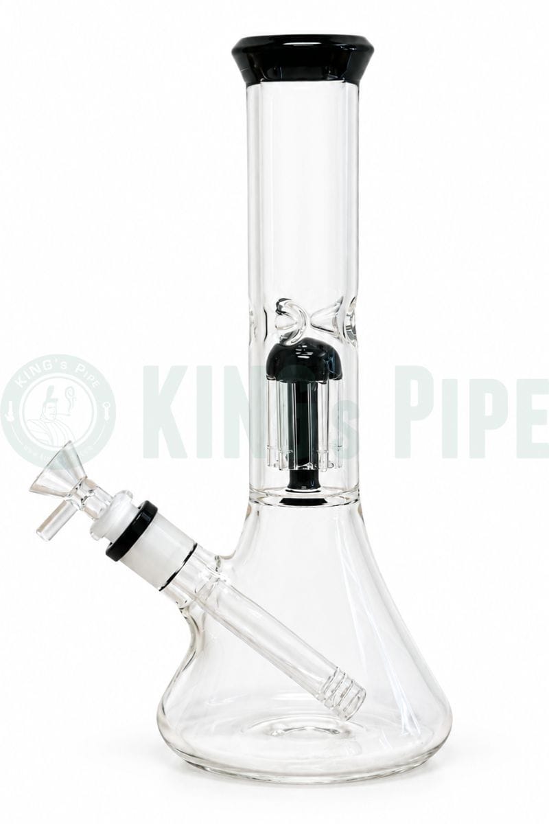 11" Tree Perc Beaker Bong with Color Accent Black