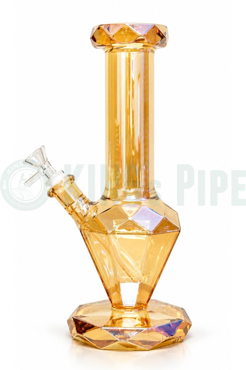 12" 9mm Diamond Beaker Bong Champagne Iridescent