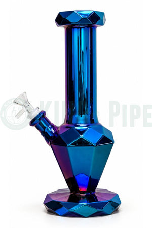 12" 9mm Diamond Beaker Bong Dark Blue Iridescent