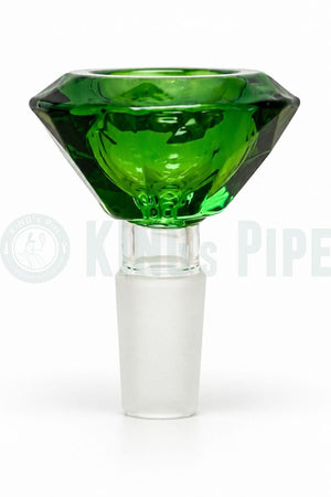 14mm Male Diamond Glass Bong Bowl Piece Green