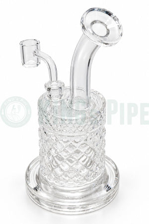9" Diamond Cut Glass Dab Rig