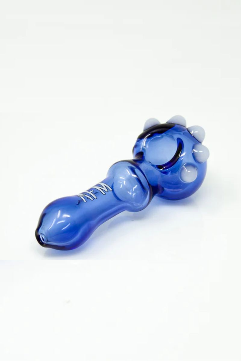 AFM - 4.5'' Spiky Colored Glass Spoon Pipe Blue