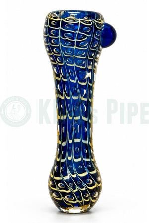 Blue Peacock Glass Chillum
