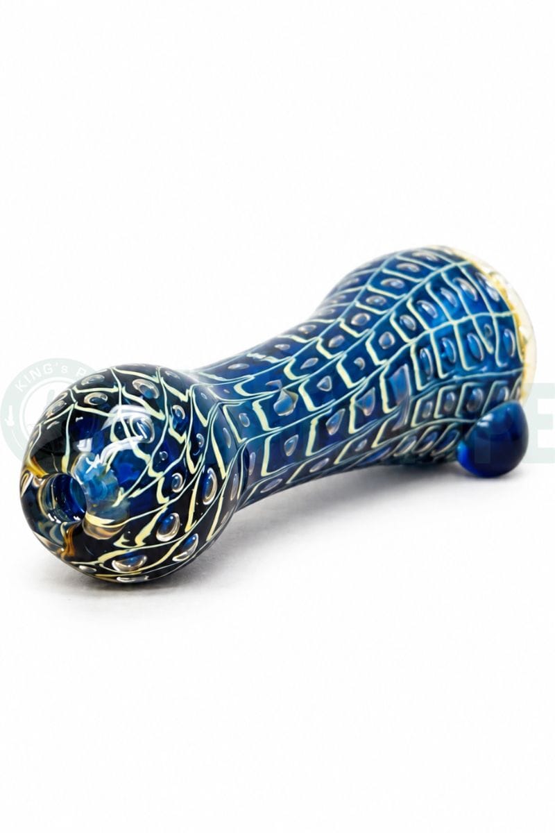 Blue Peacock Glass Chillum
