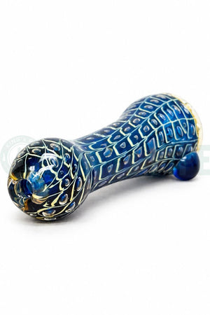 Blue Peacock Glass Chillum