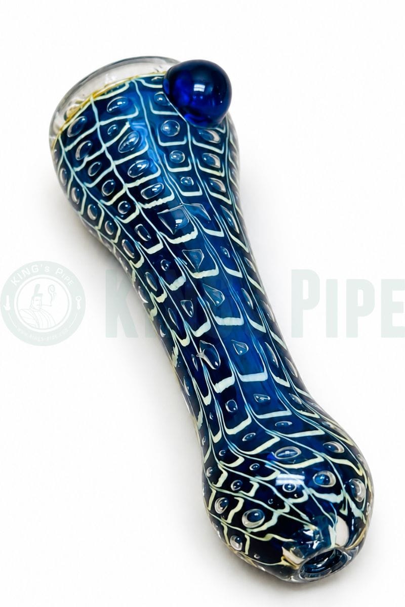 Blue Peacock Glass Chillum
