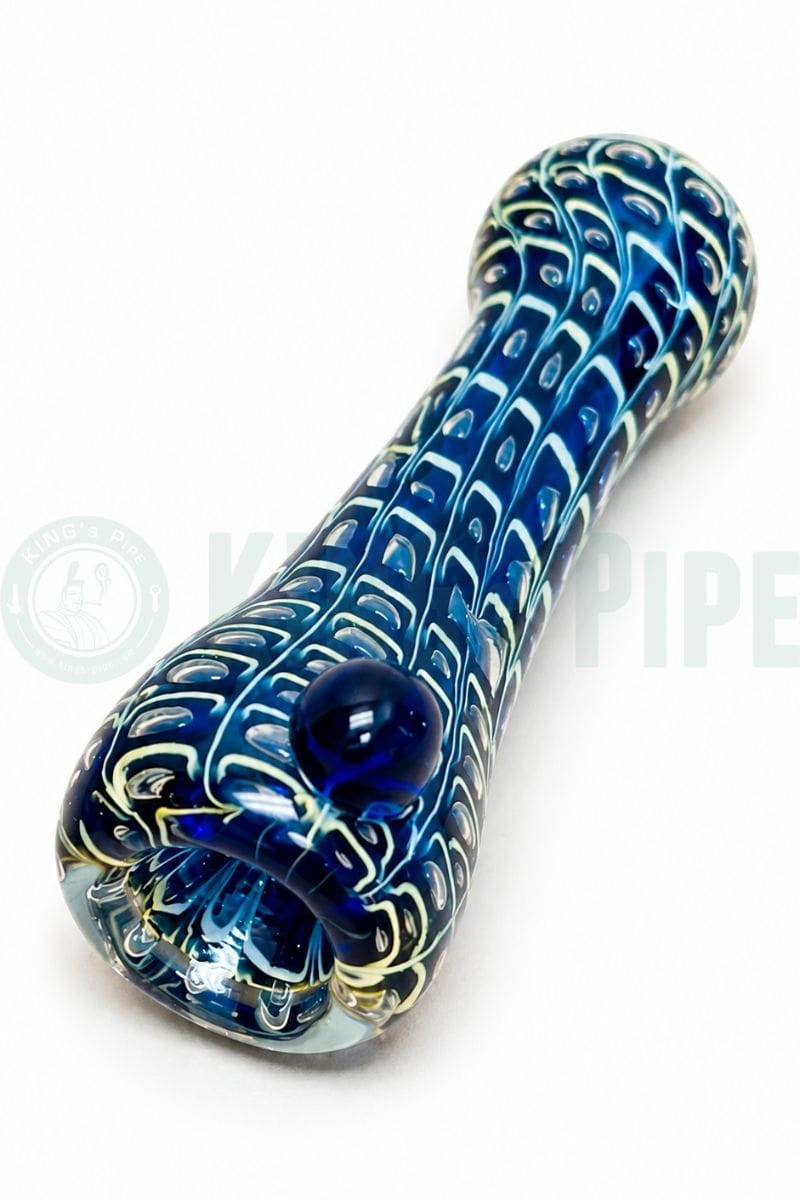 Blue Peacock Glass Chillum