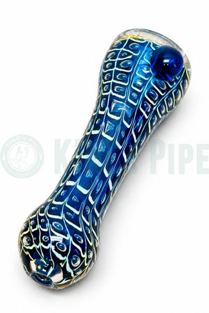 Blue Peacock Glass Chillum