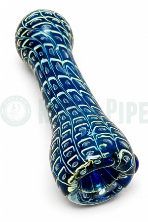 Blue Peacock Glass Chillum