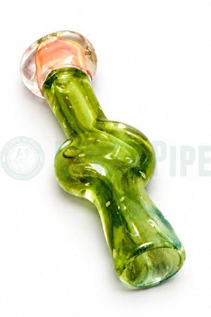 Green Ripple Glass Chillum