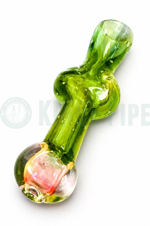 Green Ripple Glass Chillum