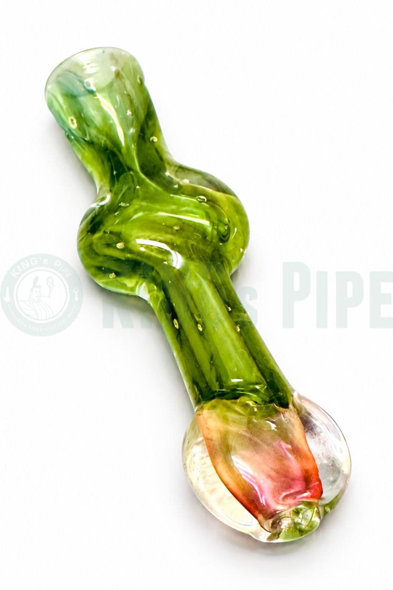 Green Ripple Glass Chillum