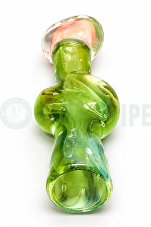 Green Ripple Glass Chillum