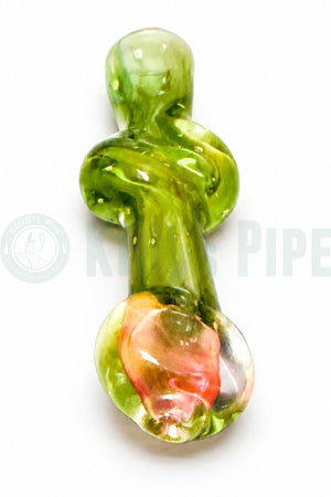 Green Ripple Glass Chillum