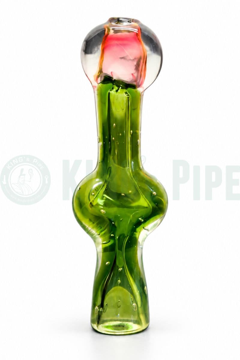 Green Ripple Glass Chillum