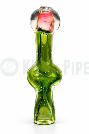 Green Ripple Glass Chillum
