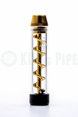 ROLLO 7-Pipe Twist Glass Blunt Pipe Gold Smokiing Tobbaccco 10cm