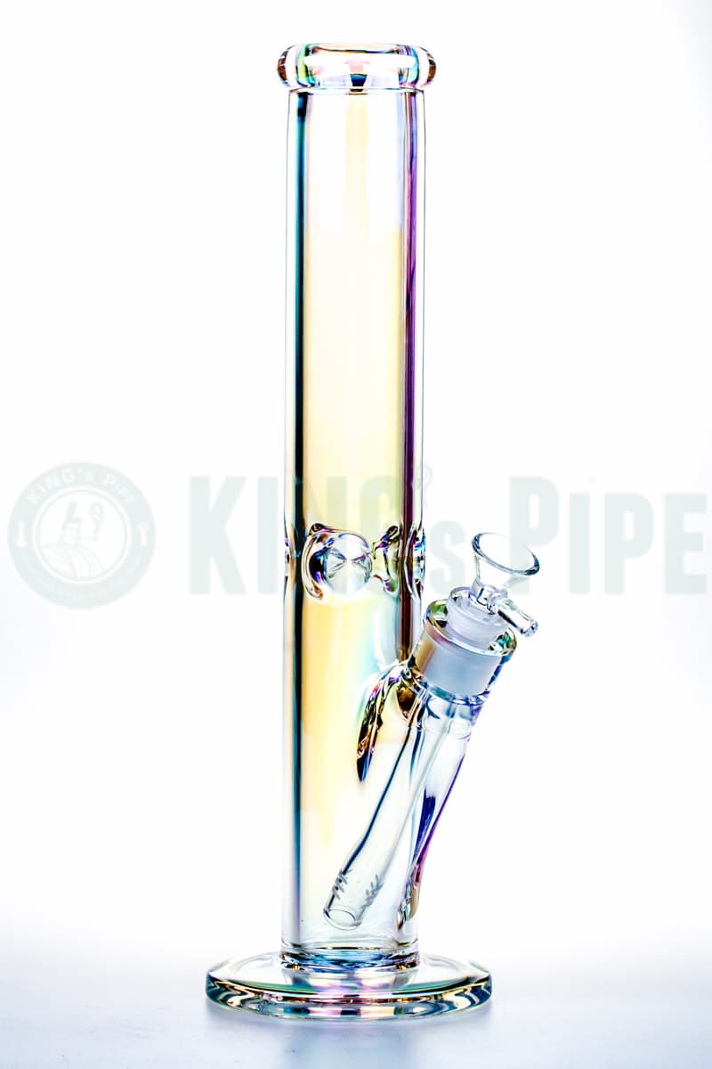 9mm Thick Glass 14 Inch Iridescent Straight Water Bong