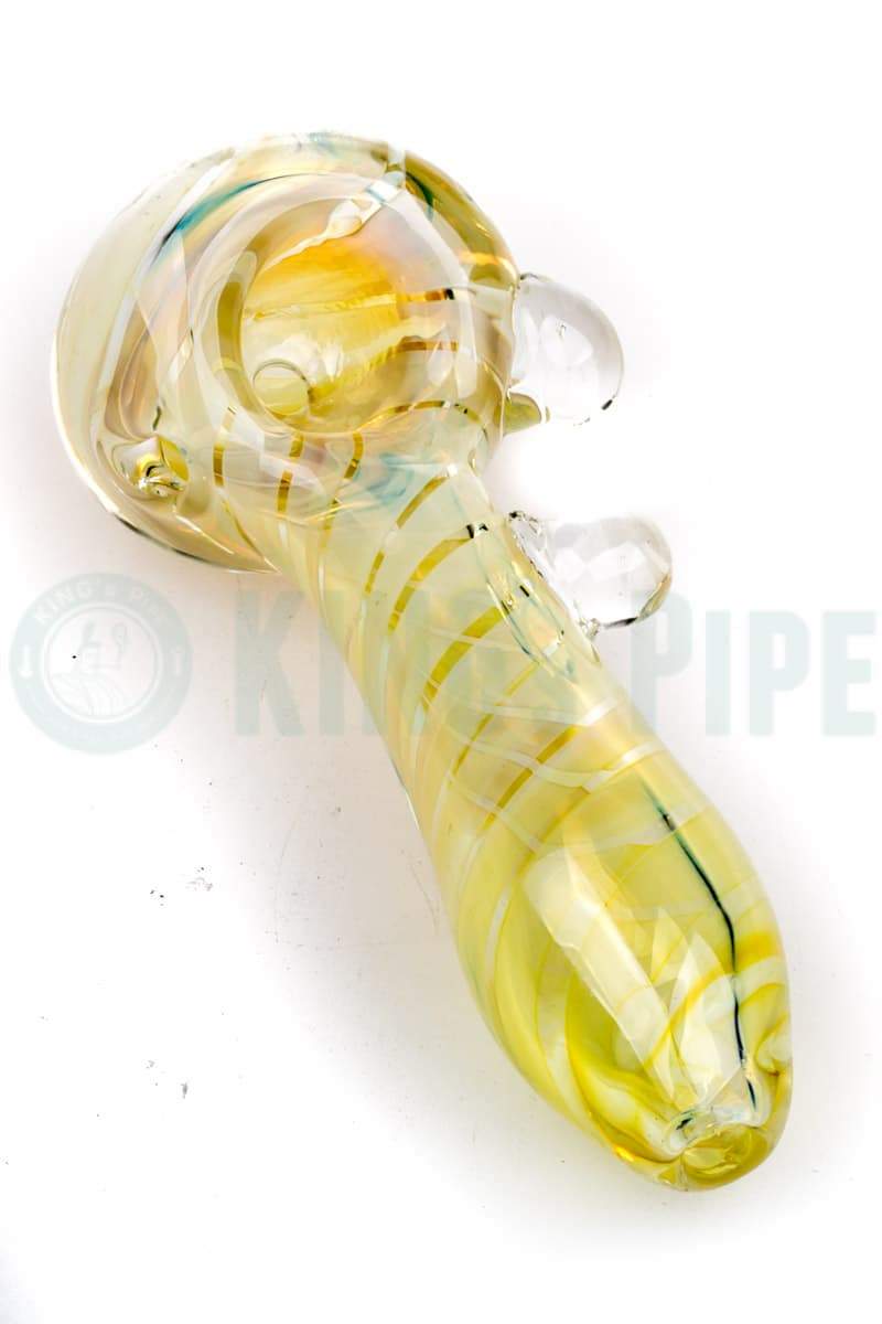 Color Changing Fumed Stripe Glass Spoon Pipe