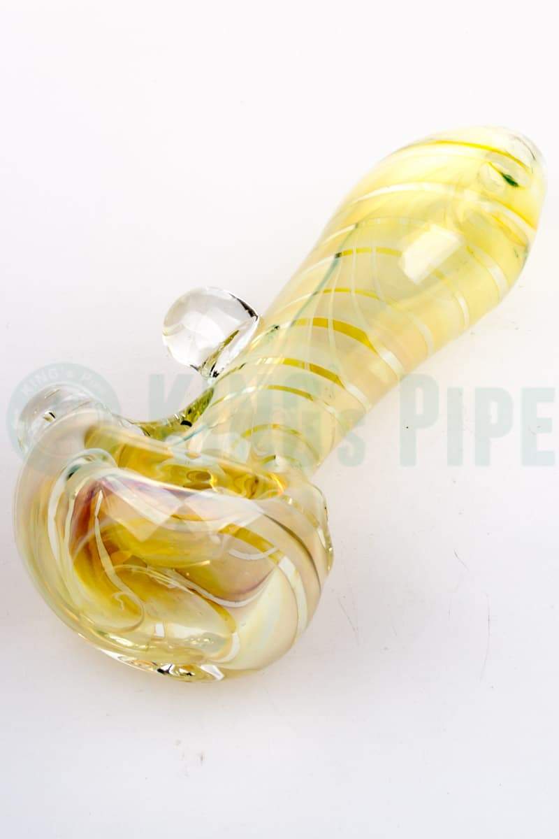 Color Changing Fumed Stripe Glass Spoon Pipe