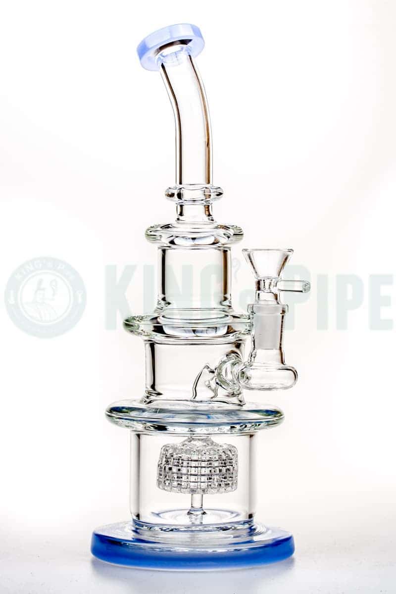 14 Double Crushed Percolator Water Pipe - Oil Rig -SmokeDay
