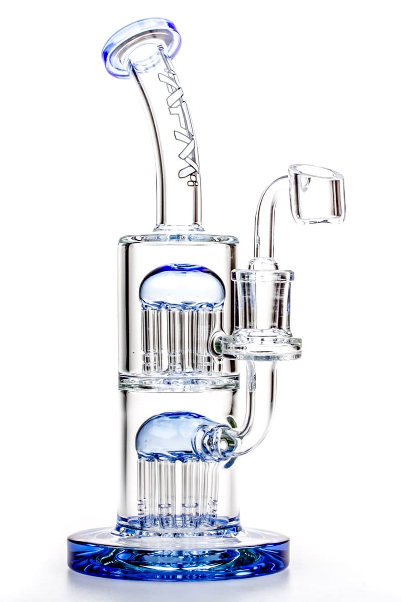 AFM Glass - Double Tree Perc Dab Rig Lime