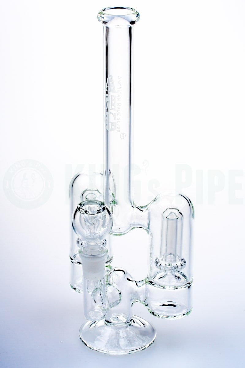 Glass Water Pipe for Smoking with Double Mushroom Showerhead