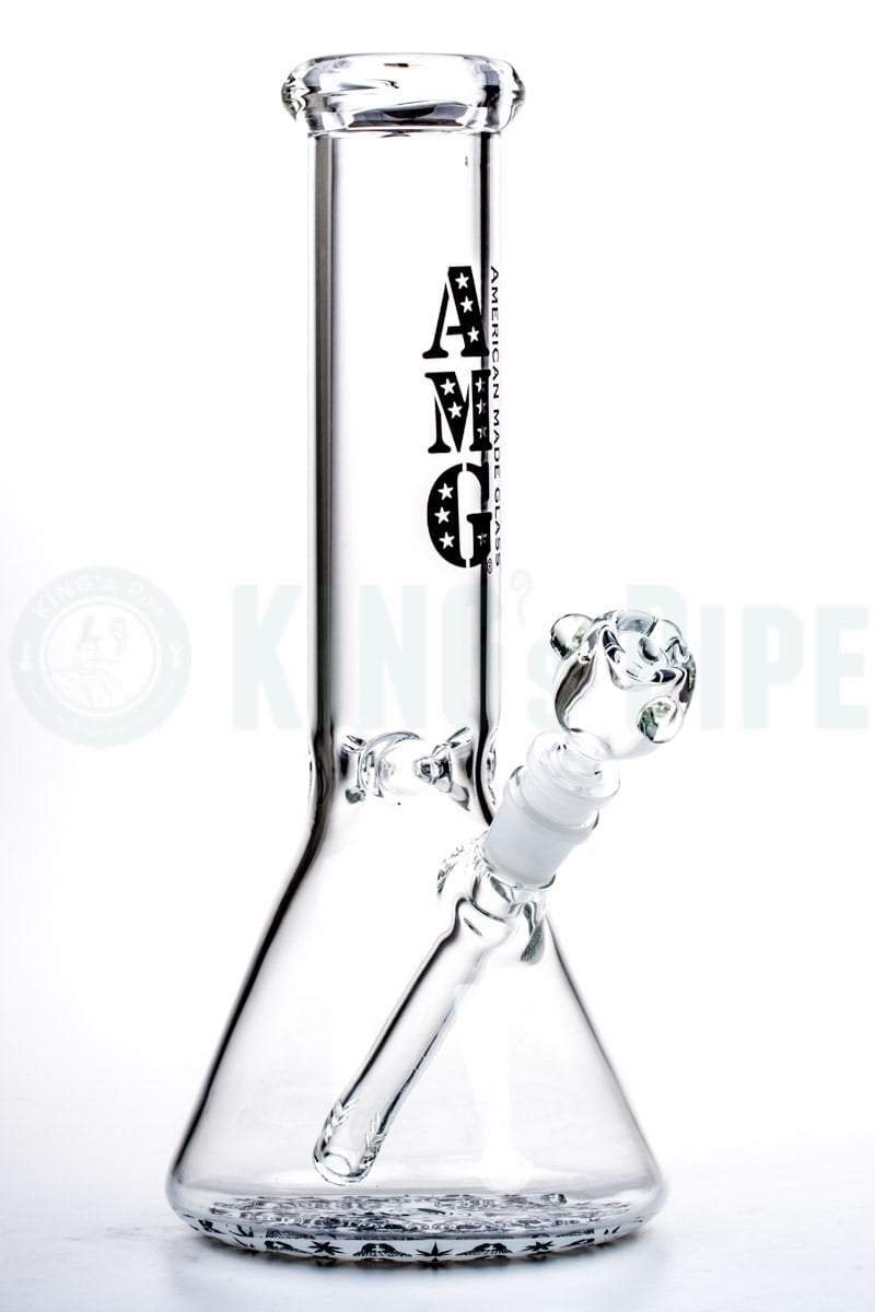 AMG Glass - 12 inch Leaf and Skull Design Beaker Bong
