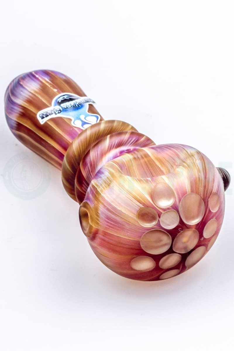Chameleon Glass - Amber Amazeballs Sandblast Glass Pipe