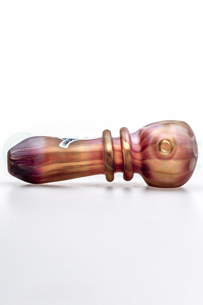 Chameleon Glass - Amber Amazeballs Sandblast Glass Pipe