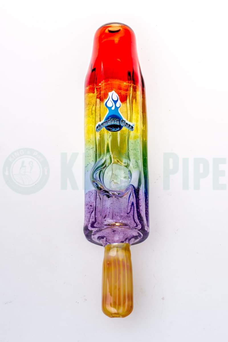 Chameleon Glass - Pop Ice Glass Pipe Rasta