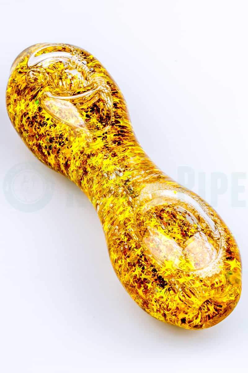 Elevator Glass - Freeze-A-Bowl Glitter Pipe in Star Gold