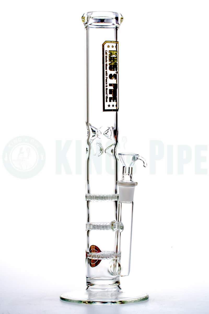 KING's Pipe Glass - 13'' Triple Honeycomb Skinny Water Bong
