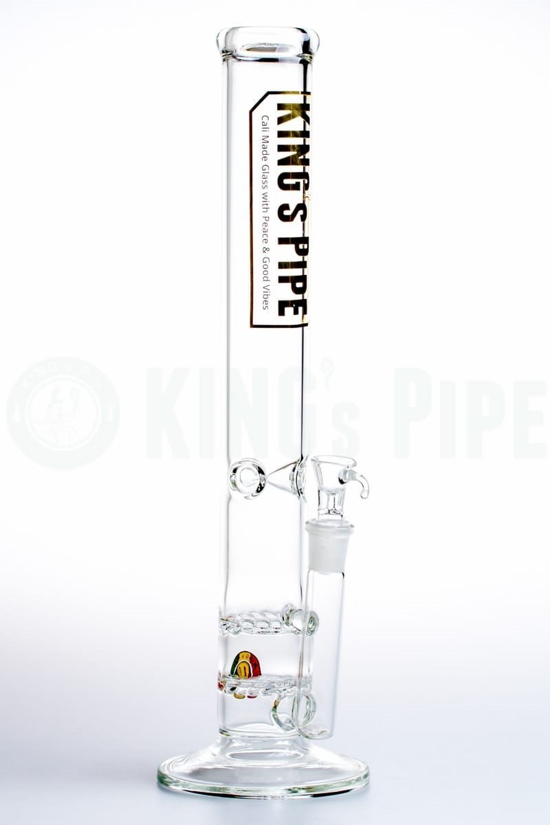 KING's Pipe Glass - 16'' Double Waffle Straight Bong