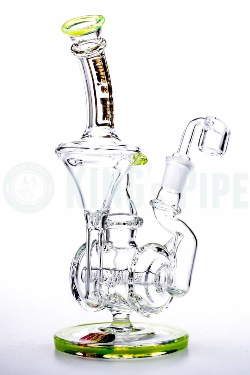 KING's Pipe Glass - Barrel Recycler Rig Slime Green
