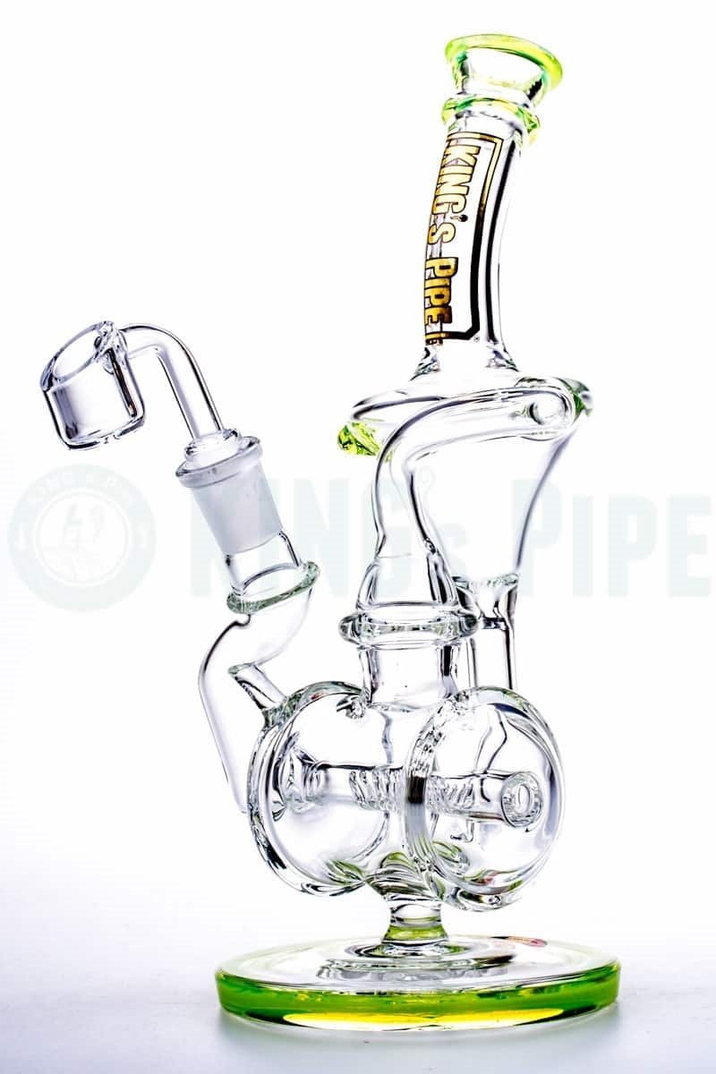 KING's Pipe Glass - Barrel Recycler Rig Slime Green