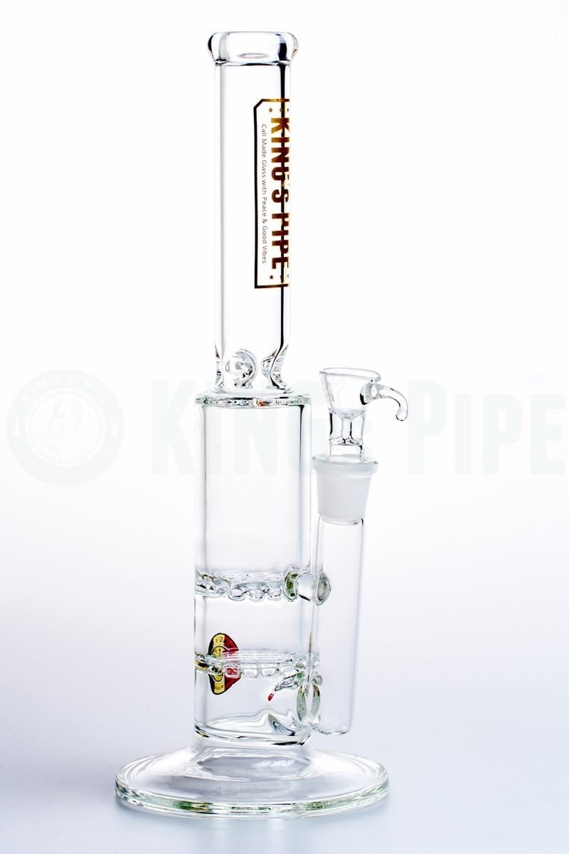 KING's Pipe Glass - Double Waffle Perc Bong