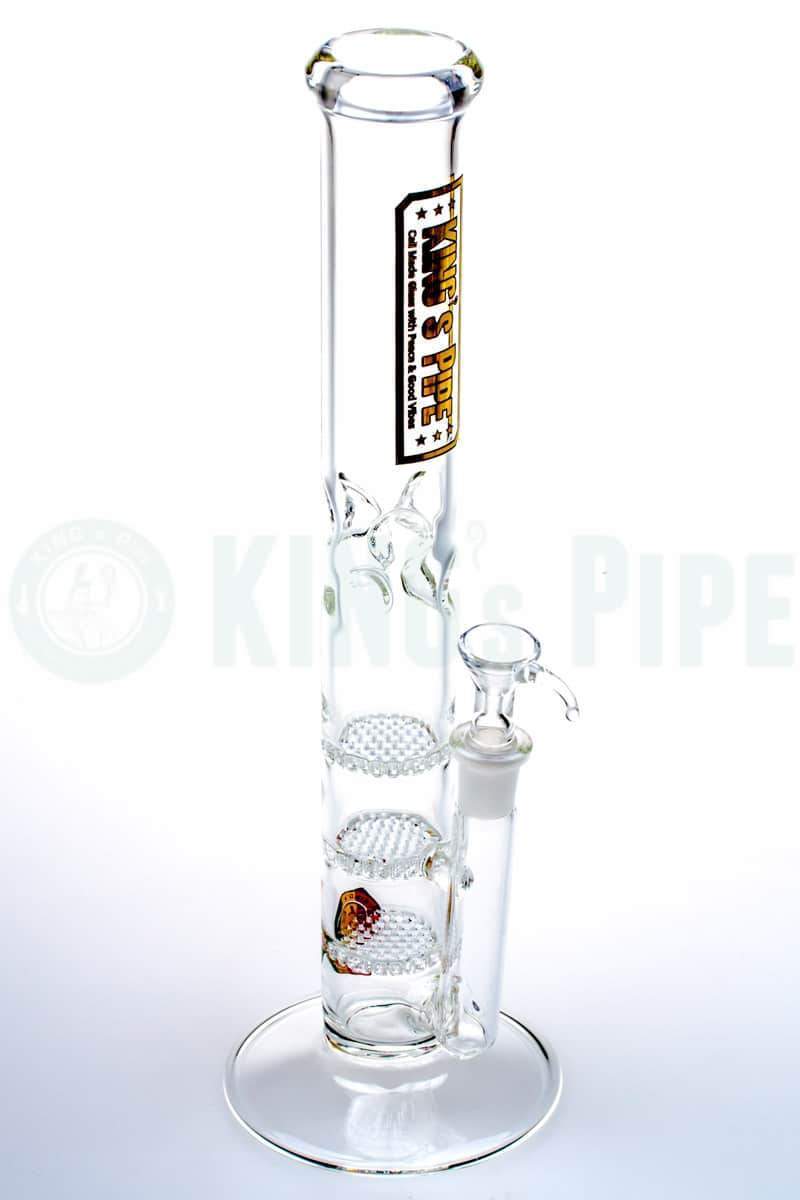 KING&#39;s Pipe Glass - 13&#39;&#39; Triple Honeycomb Skinny Water Bong