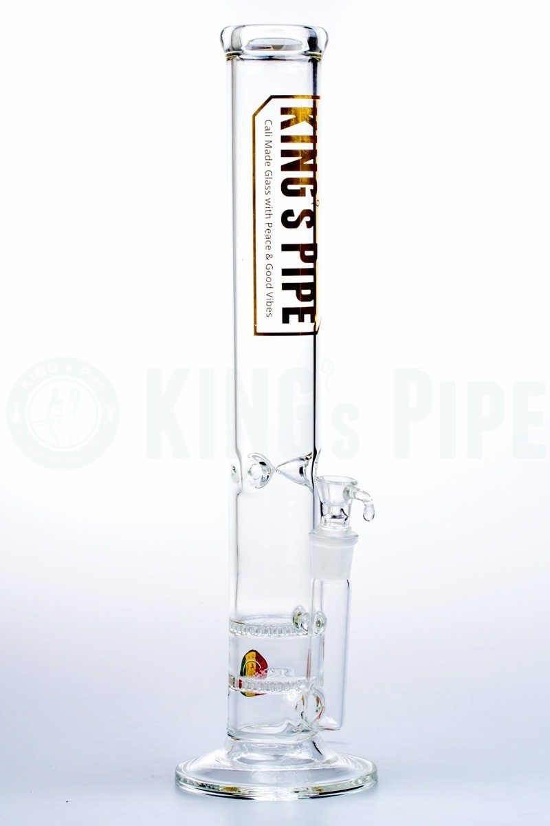 KING's Pipe Glass - 16'' Double Honeycomb Straight Water Bong