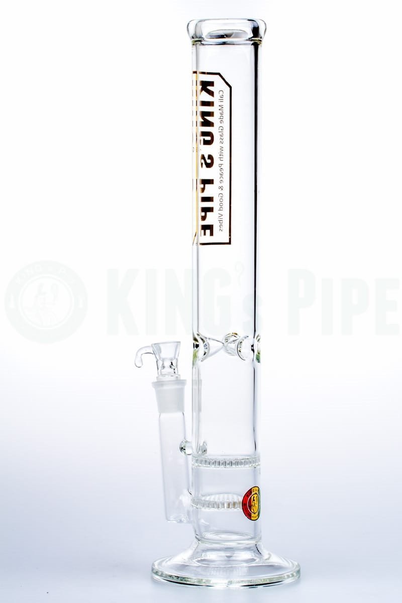 KING's Pipe Glass - 16'' Double Honeycomb Straight Water Bong