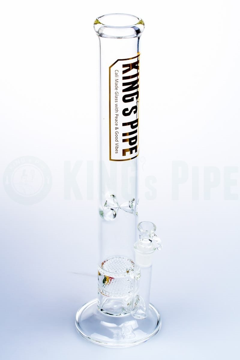 KING&#39;s Pipe Glass - 16&#39;&#39; Double Honeycomb Straight Water Bong