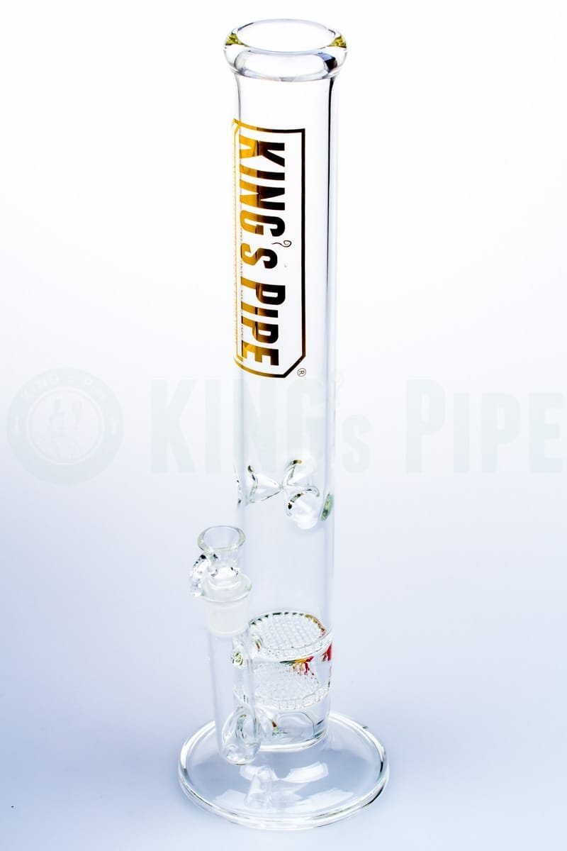 KING&#39;s Pipe Glass - 16&#39;&#39; Double Honeycomb Straight Water Bong