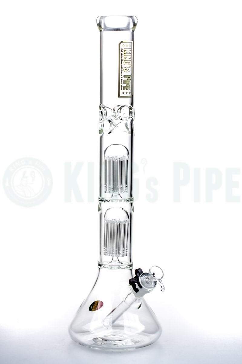 KING's Pipe Glass - 18’’ Double Tree Perc Beaker Bong