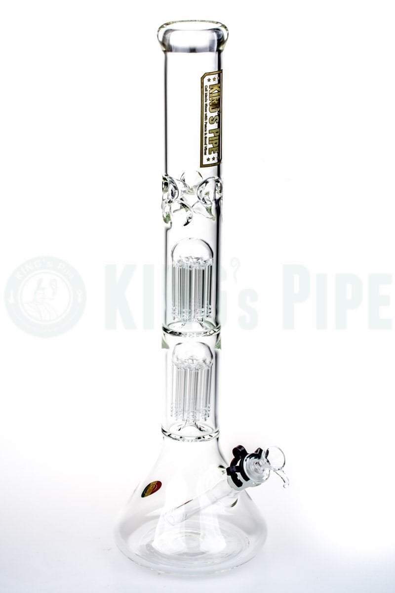 KING&#39;s Pipe Glass - 18’’ Double Tree Perc Beaker Bong