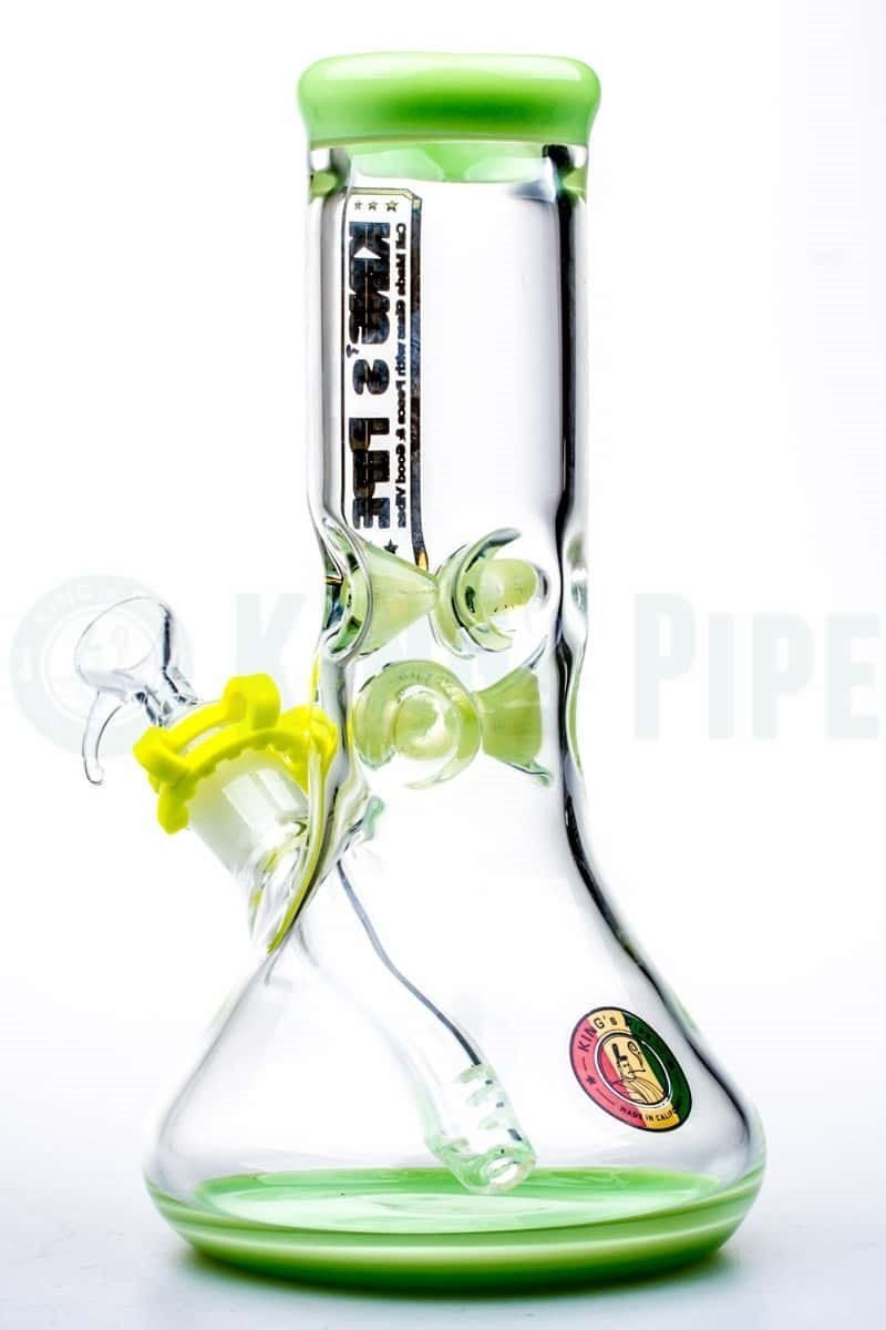 KING's Pipe Glass - 8 Inch Beaker Bong with Lime